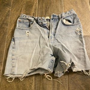 High waisted denim shorts